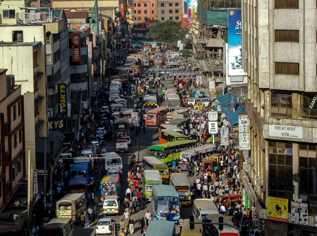 nairobi, kenya, streets, matatu, urban, city, africa, business, district, car, commercial, commute, car wallpapers, travel