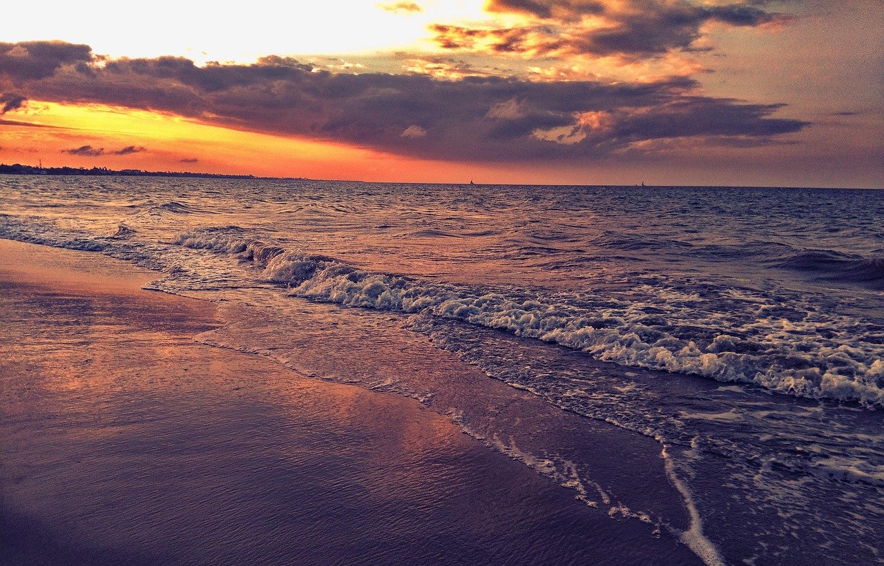 sunset, evening, tanzania, nature, ocean, ocean tides, coastal area, bagamoyo