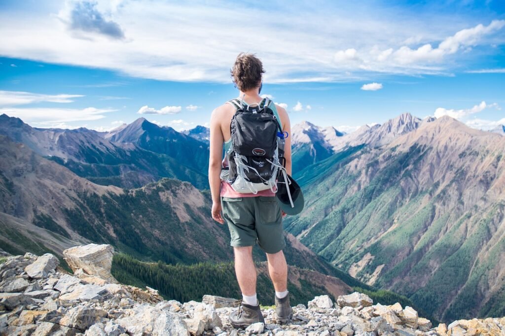adventure, altitude, backpack, climb, exploration, freedom, high, hike, nature, landscape, man, mountain peaks, mountains, ou