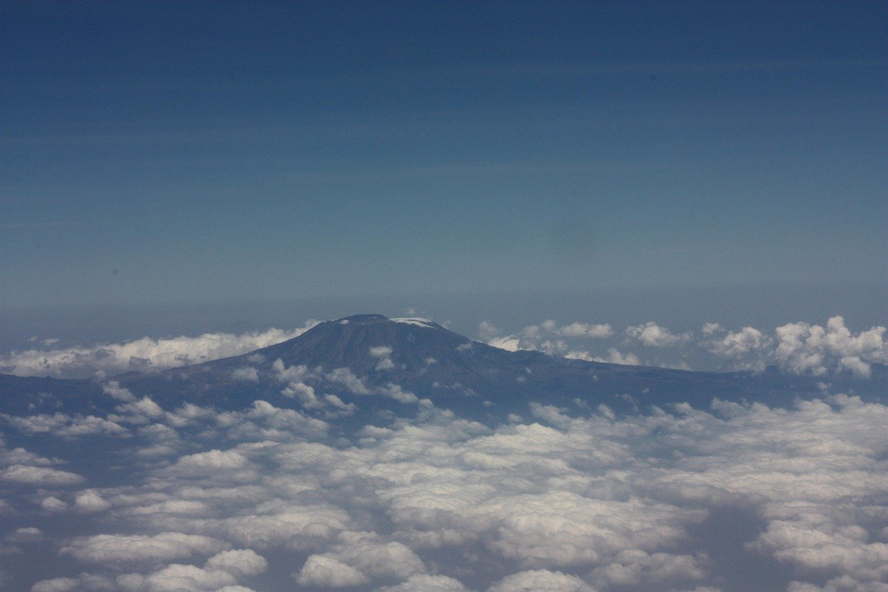 kilimanjaro, nature, tanzania, mountain, sky, clouds, landscape, holiday, kenya, view, tree, road, dust, red