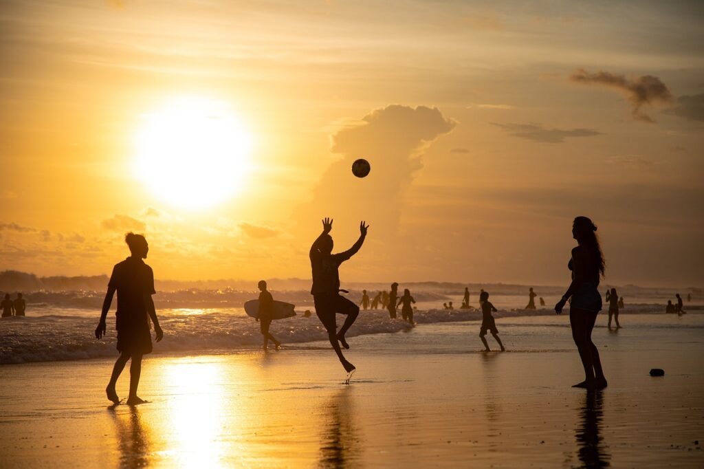 sunset, volleyball, beach, silhouette, beach volleyball, nature, sport, playing, golden hour, sun, sunlight, coast, shore, se