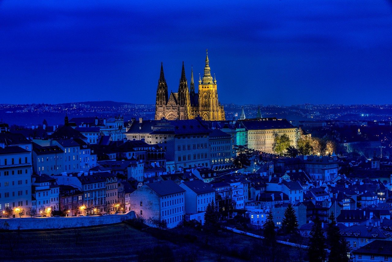 city, buildings, prague, night, evening, historic, historical, old town, town, urban, tourism, travel destination, capital, p