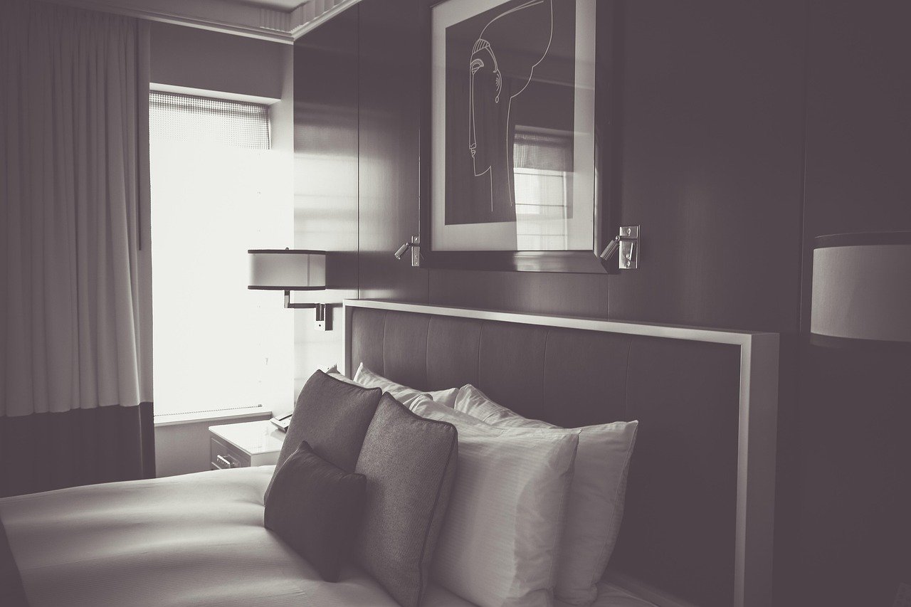 hotel, room, bed, hotel room, luxury, home, interior, pillows, luxury home, estate, upscale, french, living, modern, design,