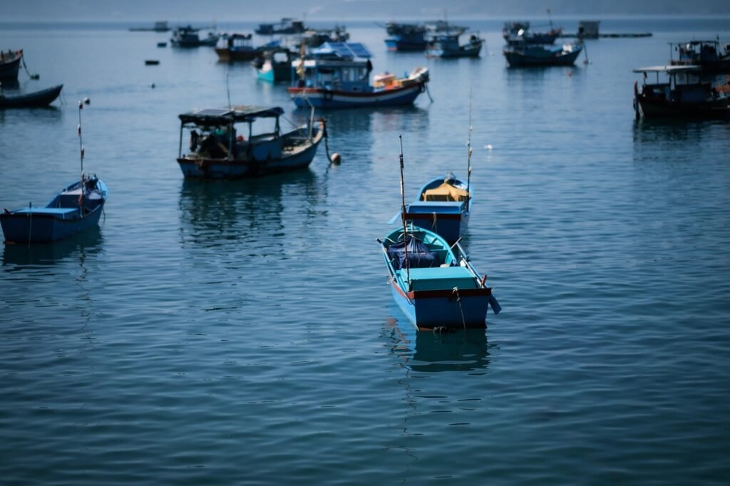 sea, boats, ocean, nature, water, landscape, seascape
