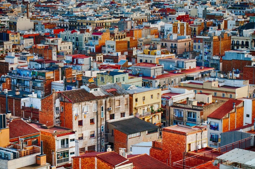 town, buildings, houses, townscape, exteriors, neighborhood, residential, residential area, urban, architecture, apartments,