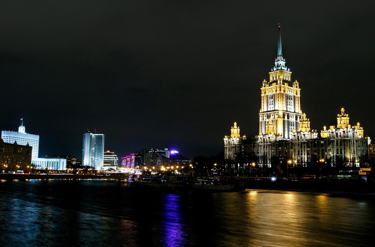 moscow, city, night, skyscrapers, night city, street, night lights, embankment, night view, night shooting, lights, streets,