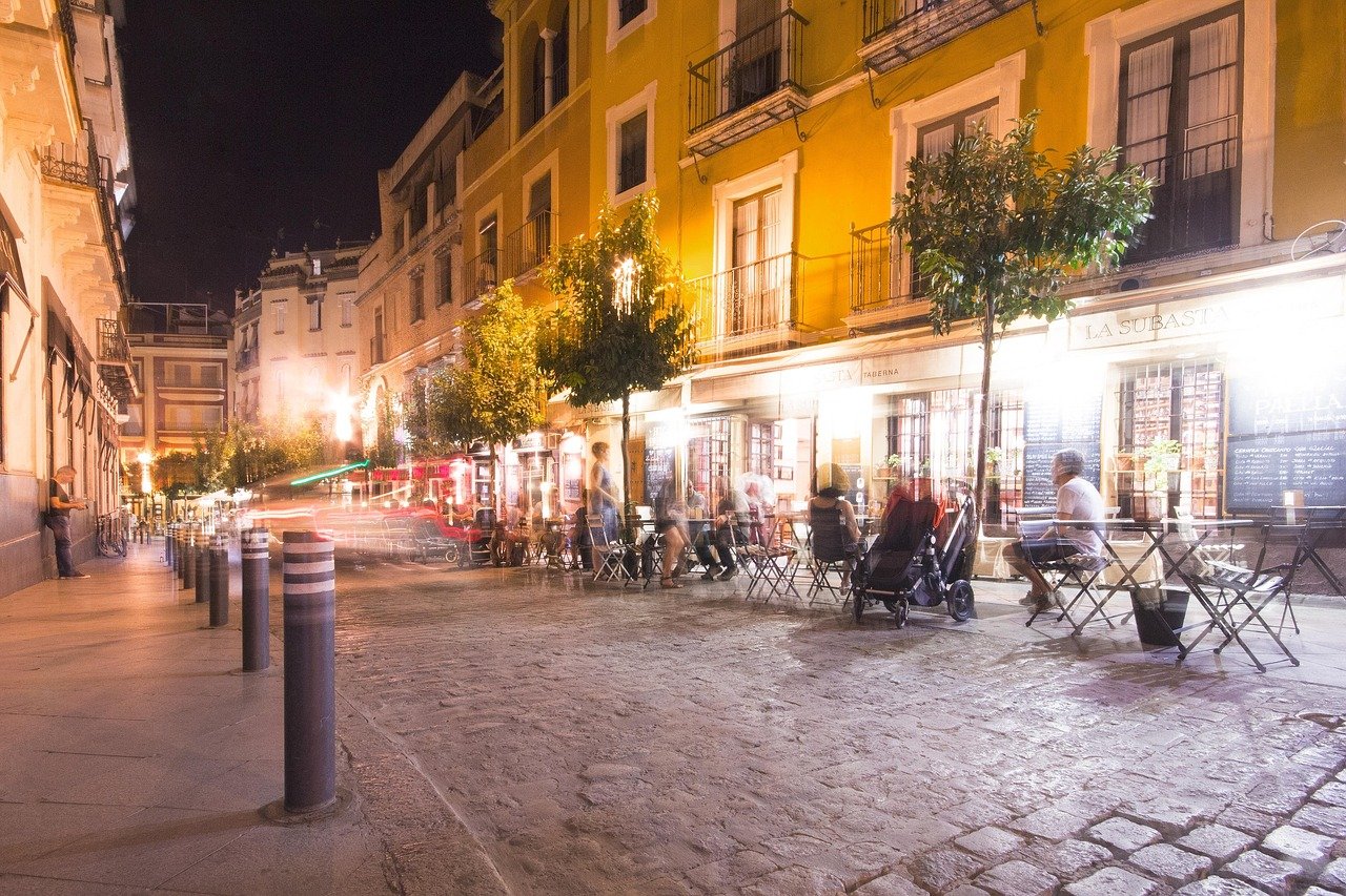 nightlife, lights, night, restaurant, building, infrastructure, street, urban, architecture, house