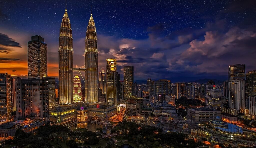 kuala lumpur, petronas twin towers, cityscape, city lights, skyscrapers, skyline, buildings, urban, urban landscape, metro, t