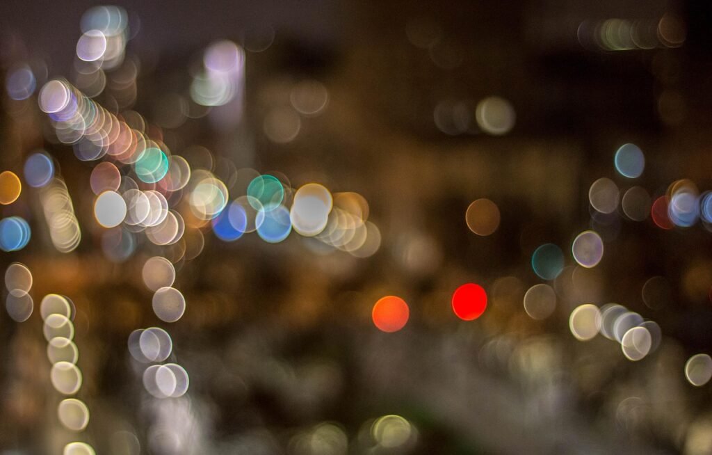 bokeh, city lights, night, barcelona, spain, urban, light, city at night, city, street, street light, scene, nightlife, trave