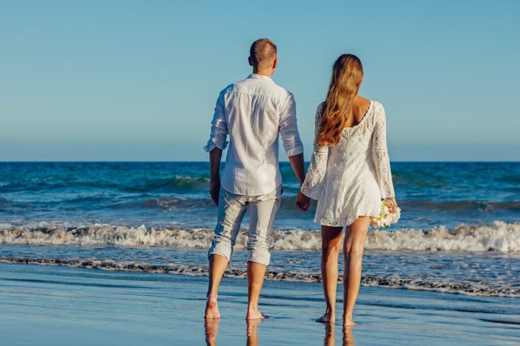 wedding, beach, love, couple, young couple, marriage, husband and wife, bride and groom, happy couple, romantic, together, ho
