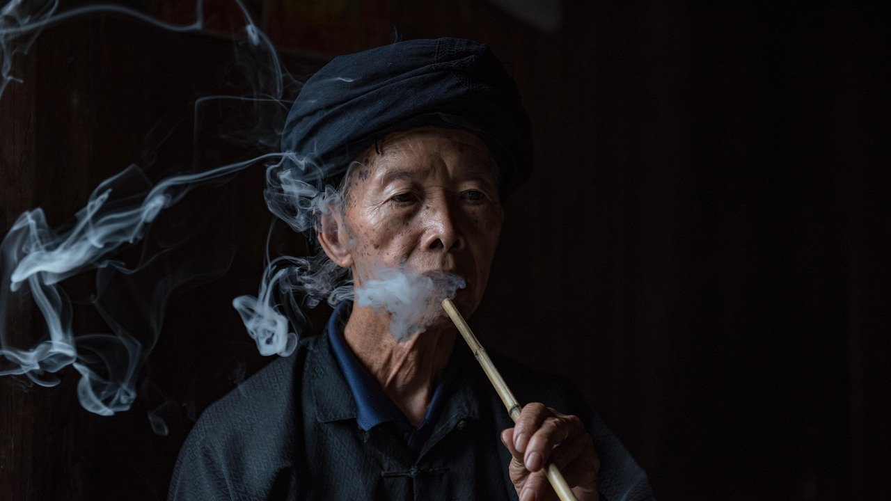 portraits, smoking, people, minority, yao minority, guilin, china, indoor photography, people, people, guilin, guilin, guilin