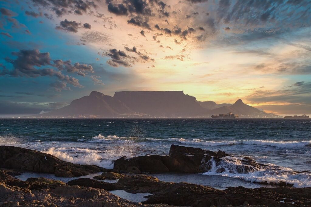 sunset, free background, 4k wallpaper, table mountain, landscape, sky, desktop backgrounds, travel, laptop wallpaper, nature,