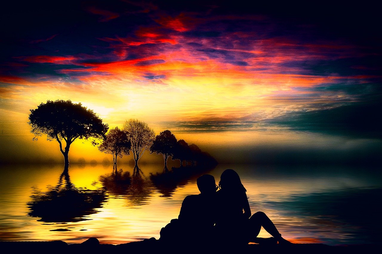 romance, love, couple, silhouette, outdoors, travel, sight-seeing, romantic, relationship, bonding, dating, together, togethe