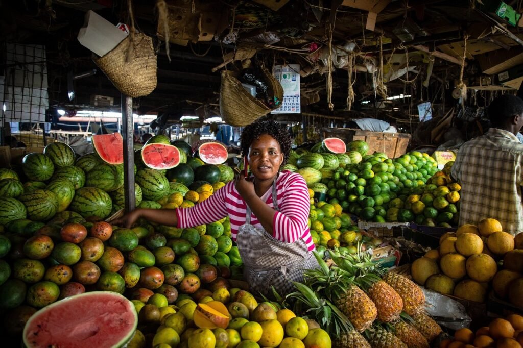 nairobi, kenya, woman, market, water melons, pineapples, business, nairobi, nairobi, nairobi, nairobi, kenya, kenya, kenya, k