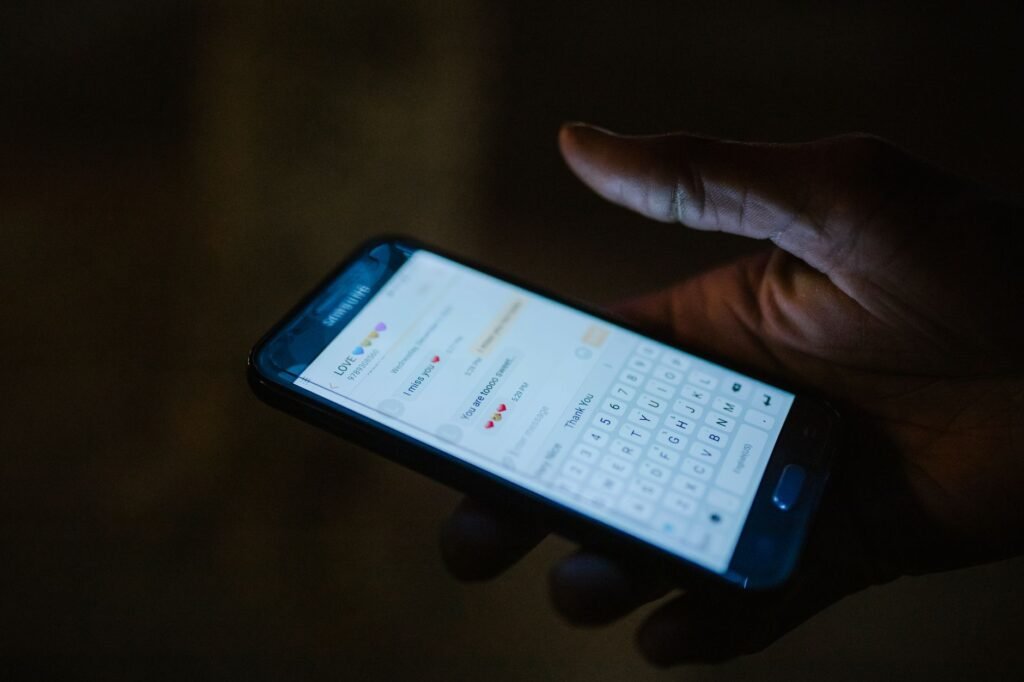 Smartphone showing a messaging conversation