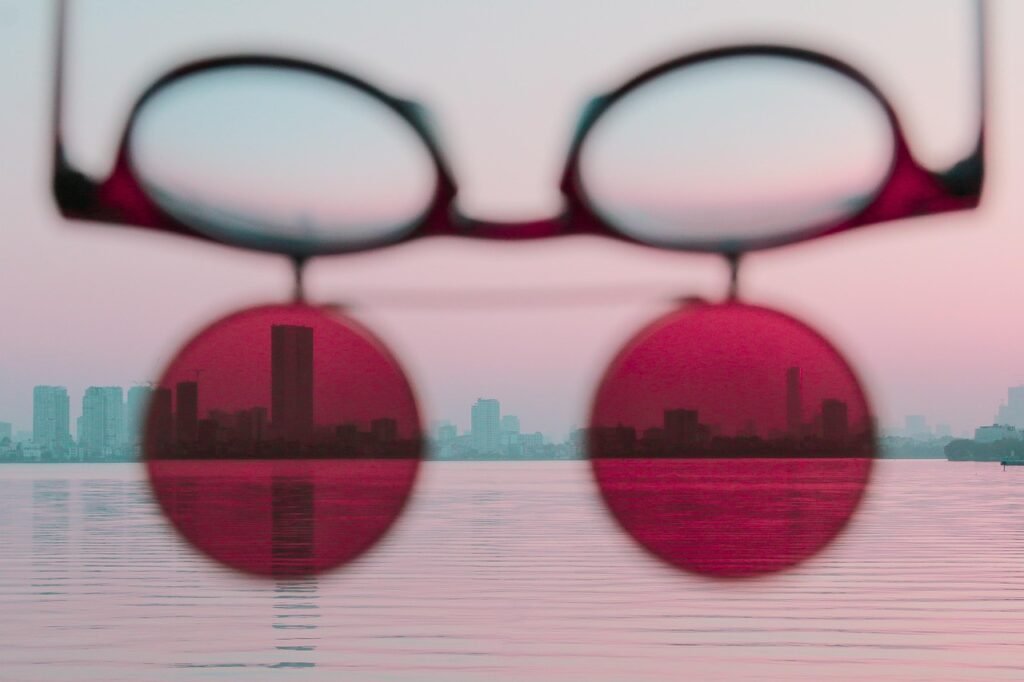 sunglasses, lake, sunset, reflection, water, glasses, buildings, city, hanoi, vietnam, twilight, dusk, nature, evening